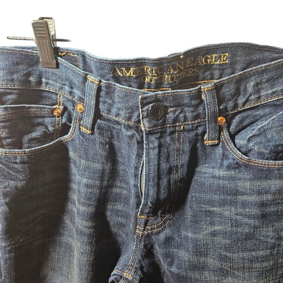 American Eagle Outfitters Mens Classic Straight Jeans 30/32 Blue Denim - Picture 4 of 6